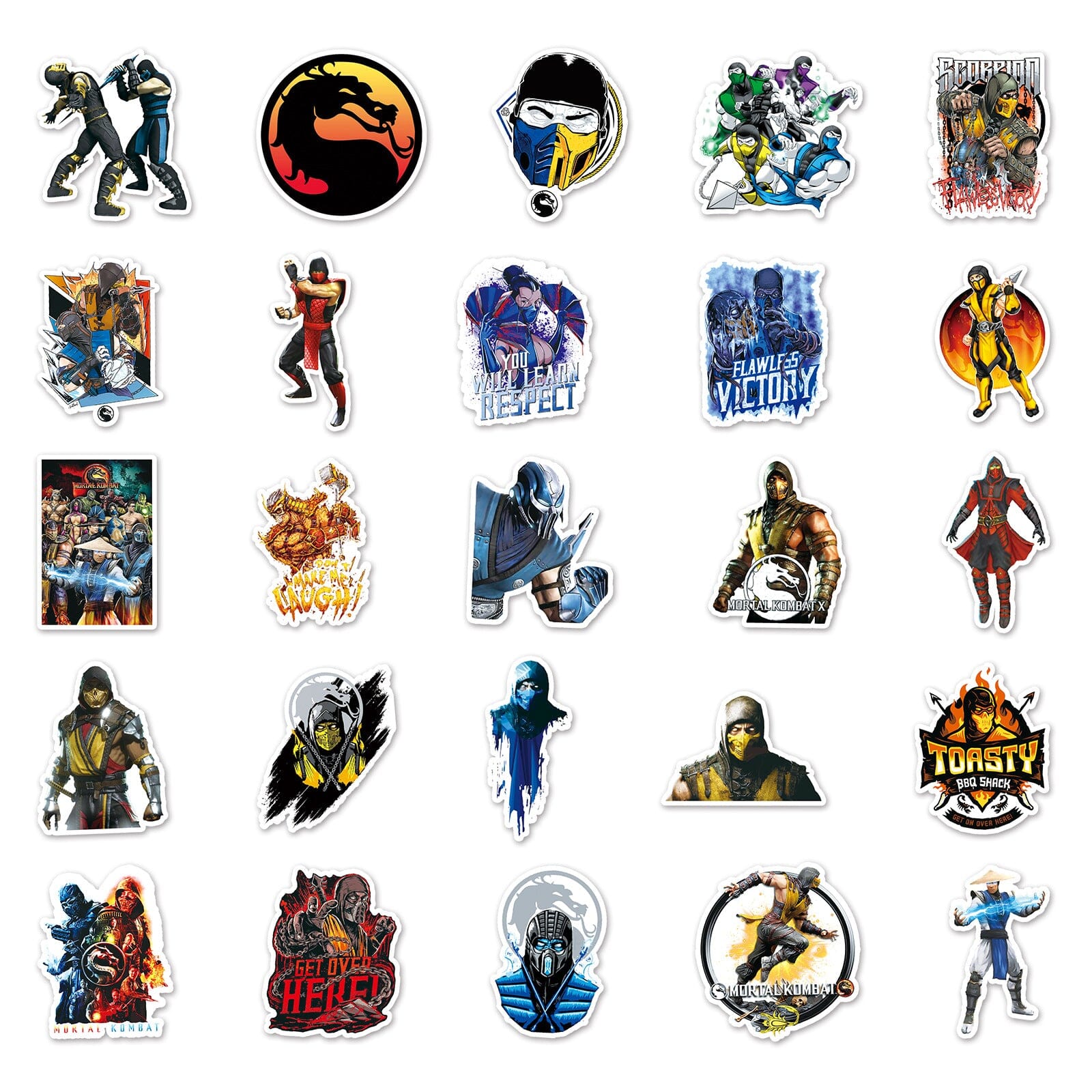 Mortal Kombat Stickers (50pcs) Decorative Stickers Retro Games 