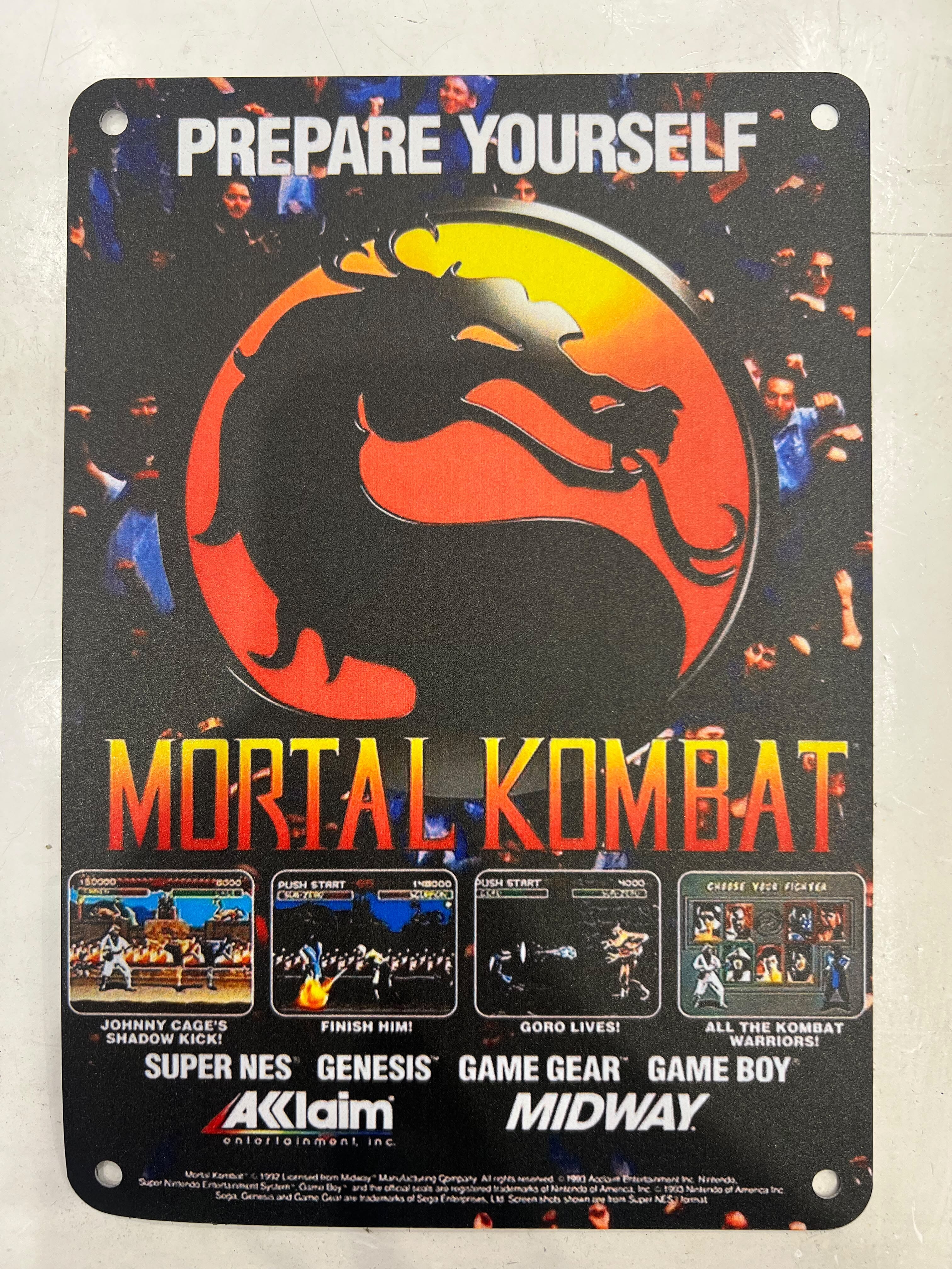 Mortal Kombat Video Game Metal Poster (14X20 CM) Posters Retro Games 