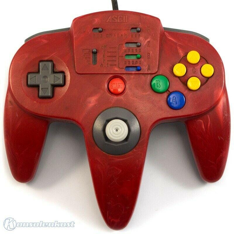 N64 Original Used Controller Game Controllers Nintendo ASCii N64 Red Transparent 