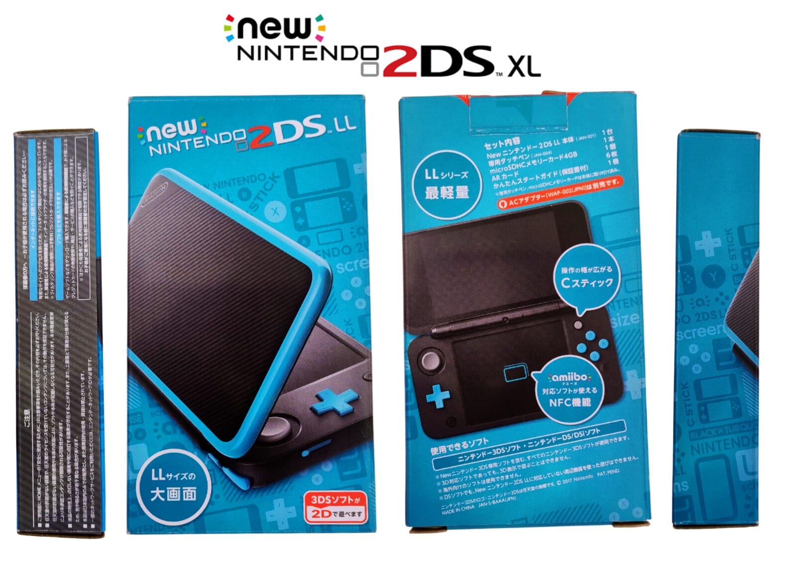 New Nintendo 2DS XL (Changed To USA Region) With 168 Games Included - Used like new - Black + Turquoise Video Game Consoles Nintendo 