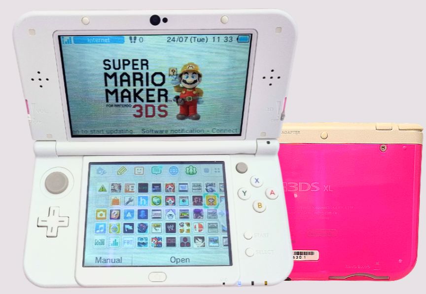 New Nintendo 3DS XL (Open Region With 115 Games inside) - Used - Pink & White Video Game Consoles Nintendo 