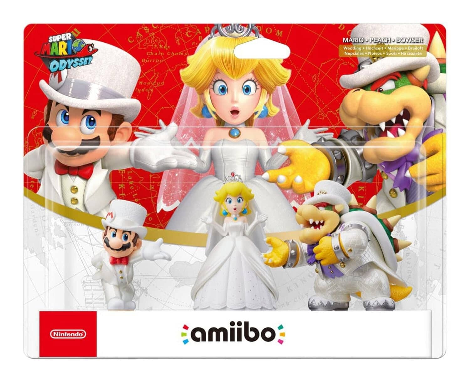 Nintendo Amiibo 3 Pack - Mario, Peach & Bowser (Wedding) (Super Mario Odyssey Collection) Video Game Console Accessories Nintendo 