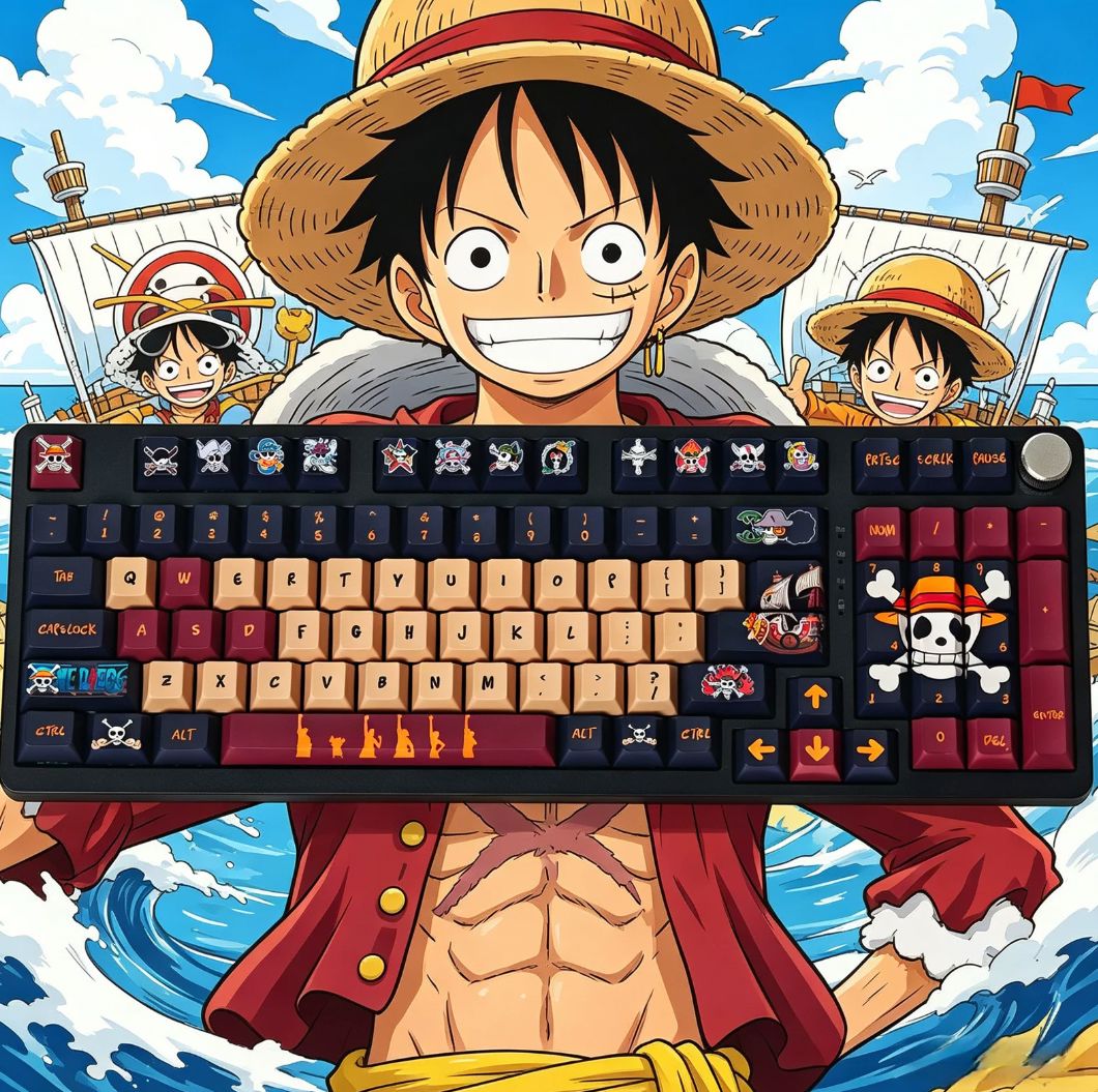 One Piece PBT Keycap Set - Full Size (Boxed) Keycaps Retro Games 