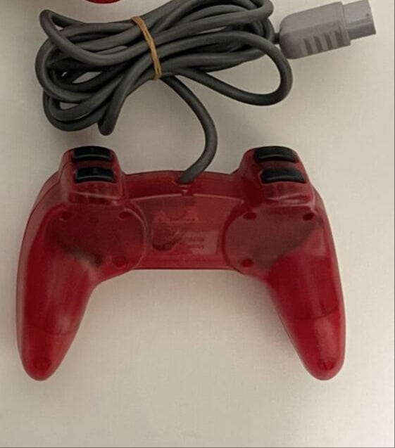 Original Hori PlayStation 1 Controller (Used) - Red Transparent Game Controllers HORI 