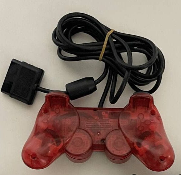 Original PlayStation 2 Dualshock Wired Controller (Used) - Red Transparent Game Controllers Sony 