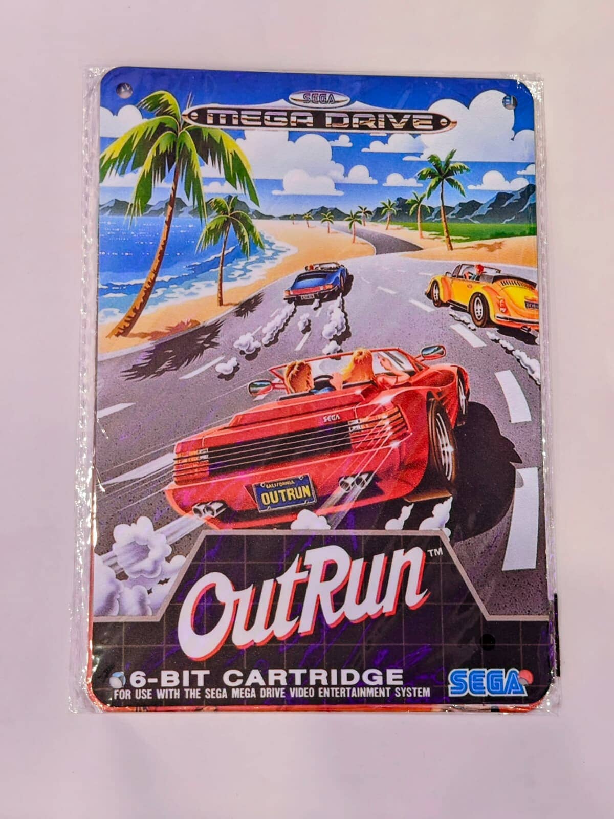 Outrun Mega Drive Video Game Metal Poster (14X20 CM) Posters Retro Games 