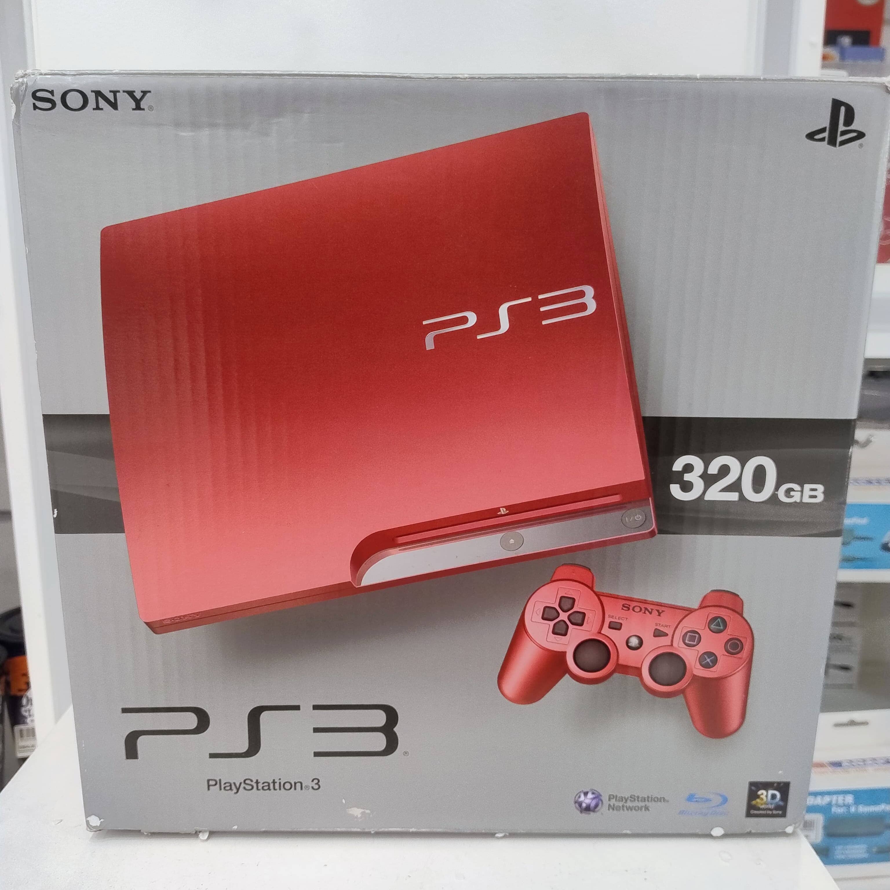 PlayStation 3 Slim Console 320 GB (Used -Like New) - Red Video Game Consoles Sony 