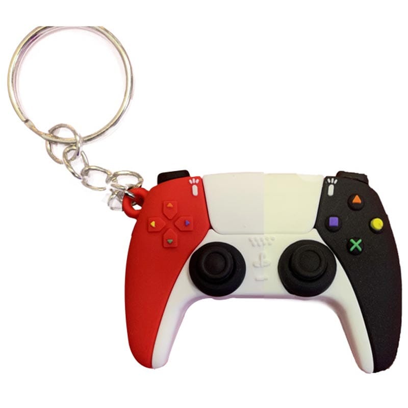 PlayStation Controller Keychain Keychains Retro Games PS5 - Black/Red/White (New) 