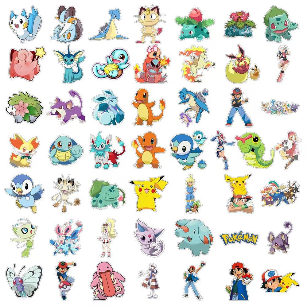 Pokémon Stickers (50pcs) Decorative Stickers Retro Games 