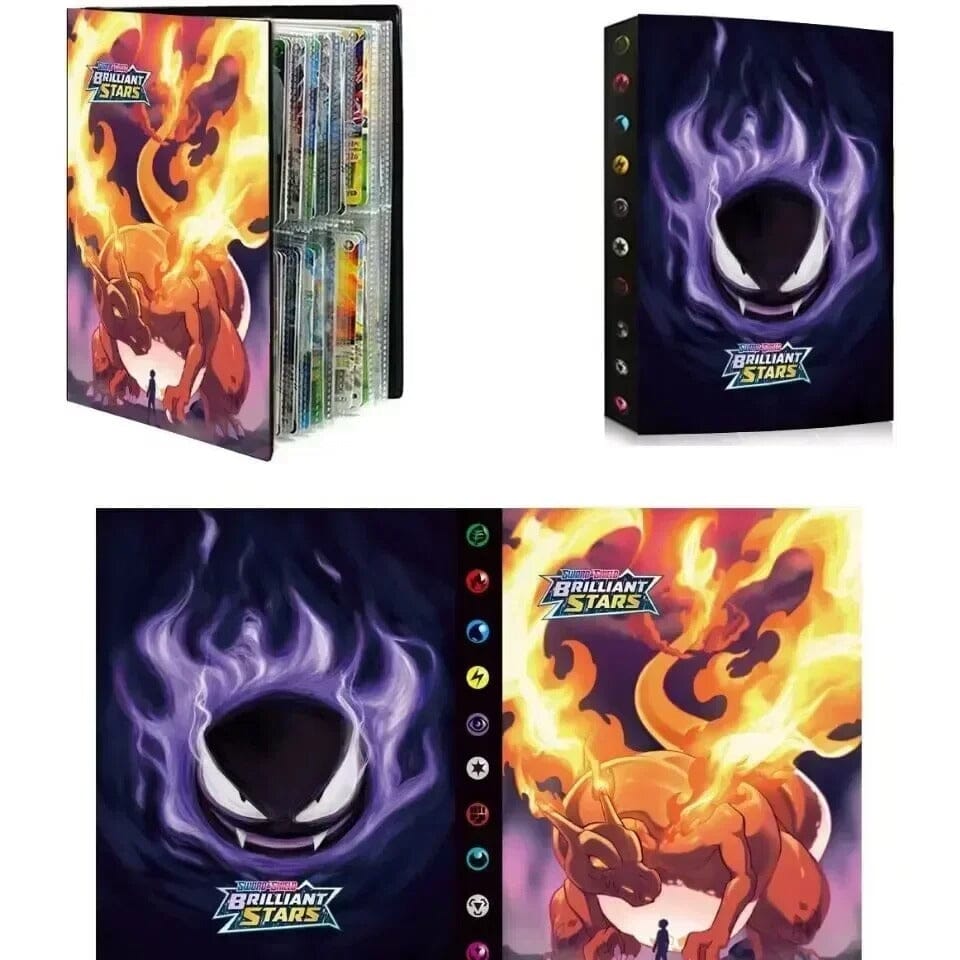 Pokémon TCG Card Album (240-Card Capacity) - Brilliant Stars Charizard Design Trading Card Game Accessories Retro Games 