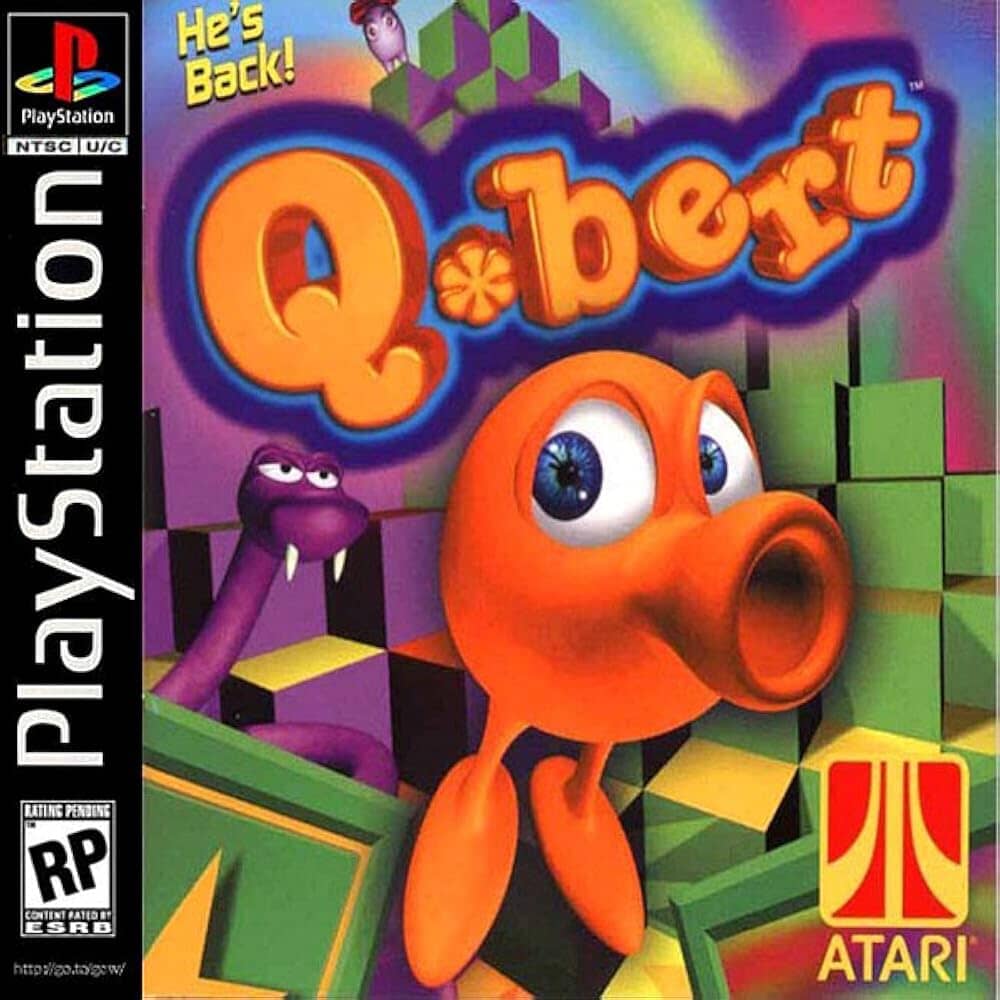 Q*bert (R1) (Complete In Box- Very Good Condition) - PS1 Video Game Software Atari 