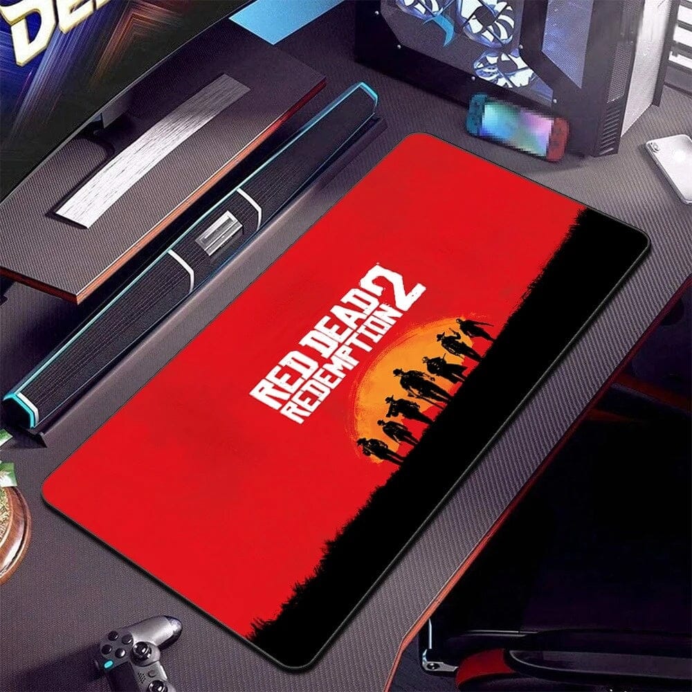Red Dead Redemption 2 Gaming Mouse Pad - Red (600x300x2mm) Mouse Pad Retro Games 