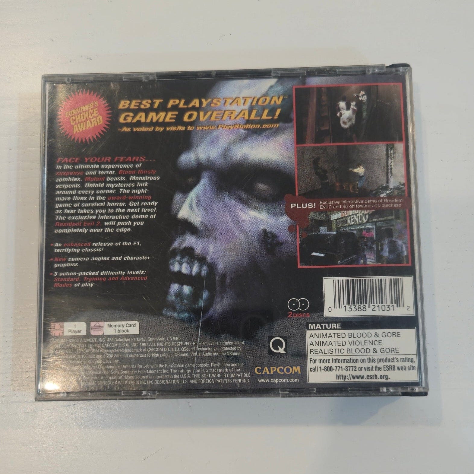 Resident Evil Director's Cut (R1) (Complete In Box- Very Good Condition) - PS1 Video Game Software Capcom 