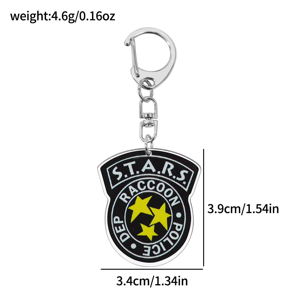 Resident Evil (S.T.A.R.S Badge) - Acrylic Keychain Keychains Retro Games 