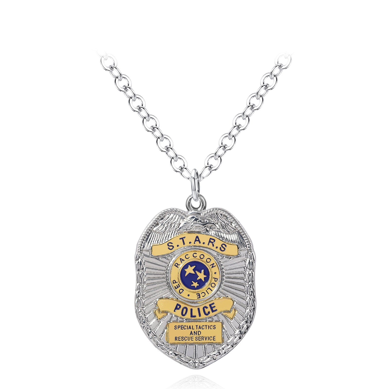 Resident Evil S.T.A.R.S. Officer Badge Necklace – R.P.D. Gold & Silver Keychains Retro Games 