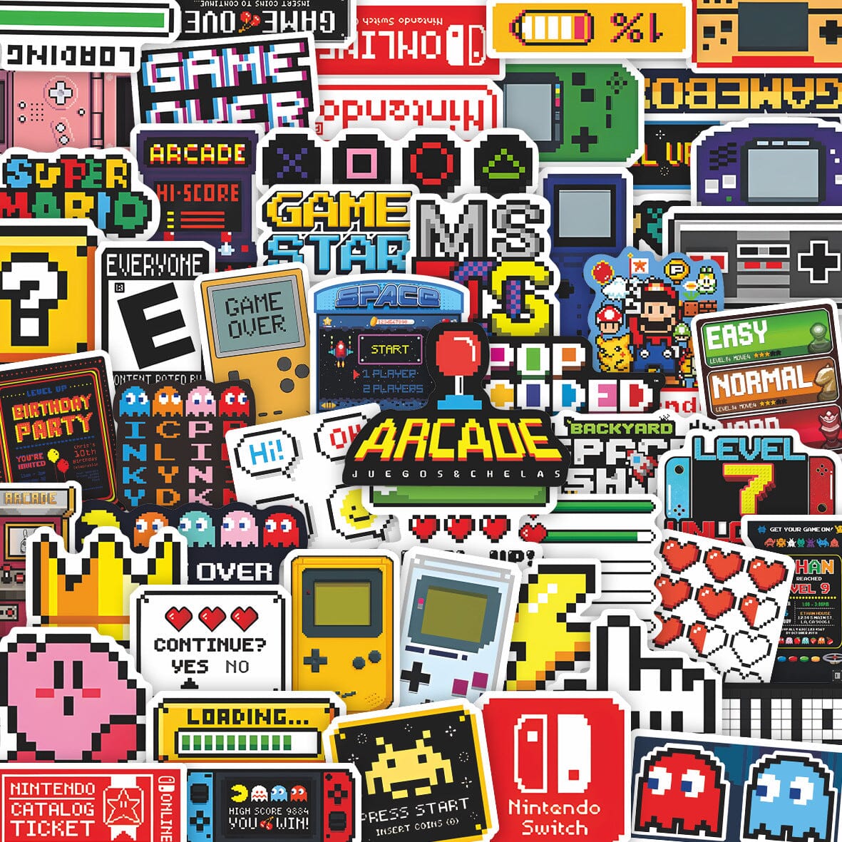 Retro Console Stickers (50pcs) Decorative Stickers Retro Games 