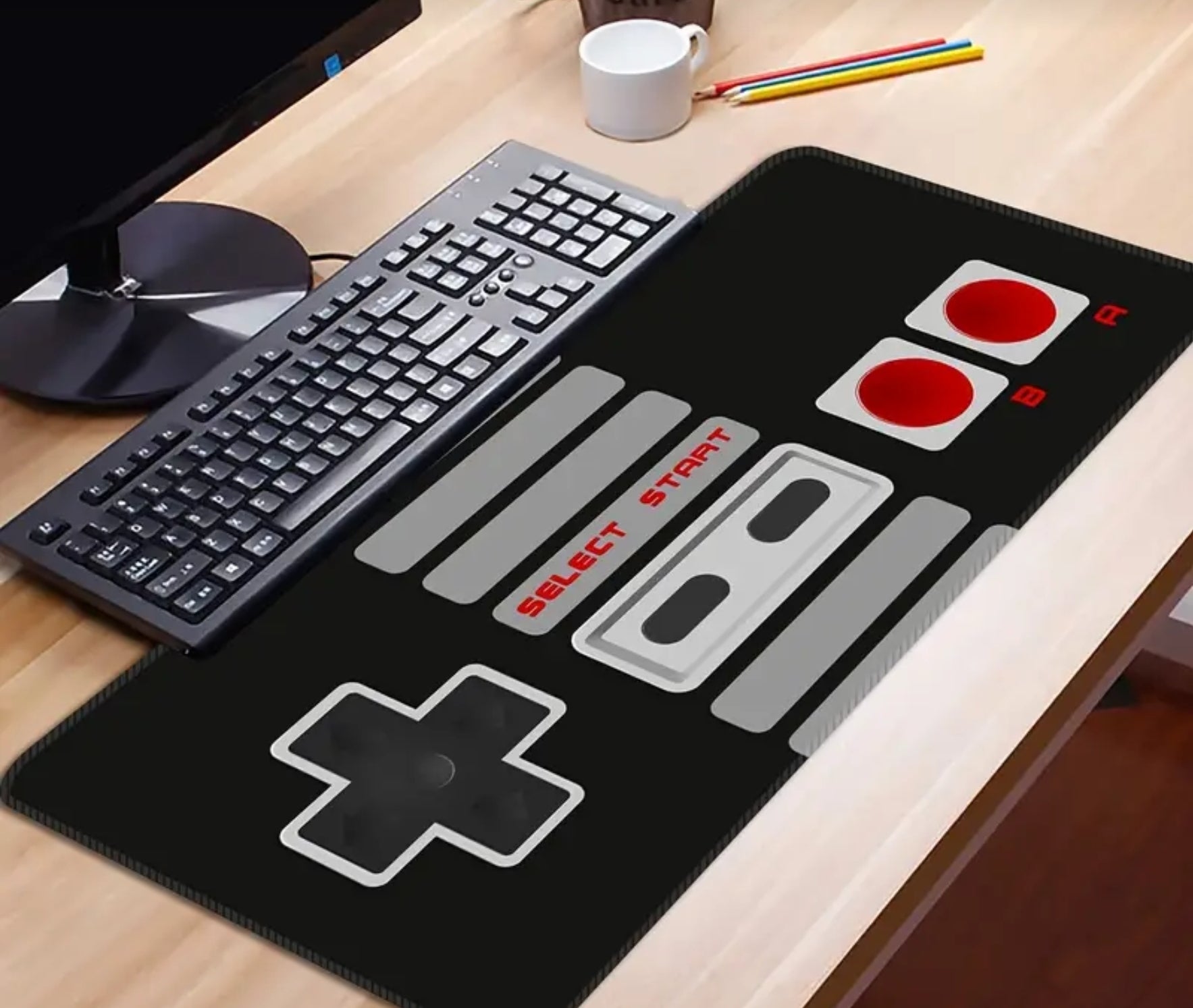 Gaming Keyboard & Mouse Pad - NES Retro Style