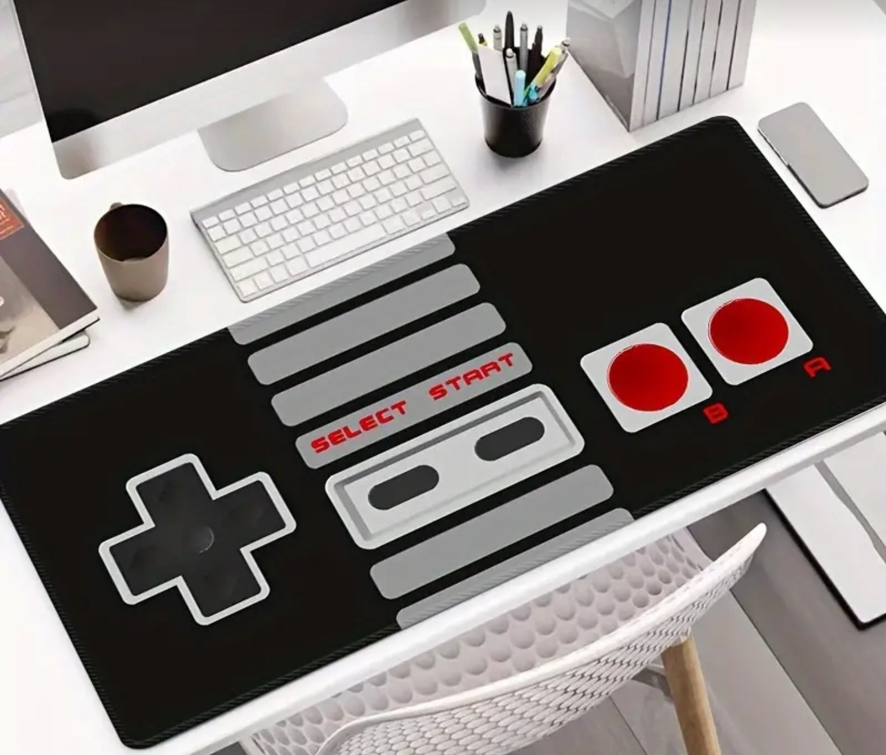 Gaming Keyboard & Mouse Pad - NES Retro Style