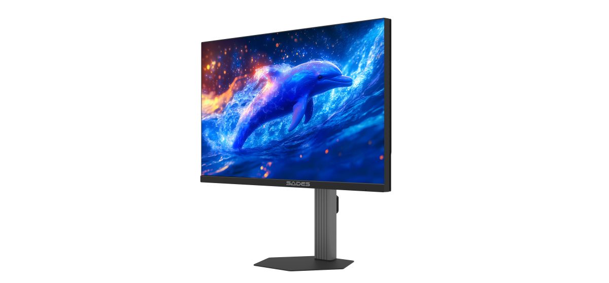 شاشة ألعاب مسطحة من Sades BN-Dolphin SA-F01Q27، 27 بوصة، QHD (2K) 2560x1440، 200 هرتز، 0.5 مللي ثانية، IPS - أسود