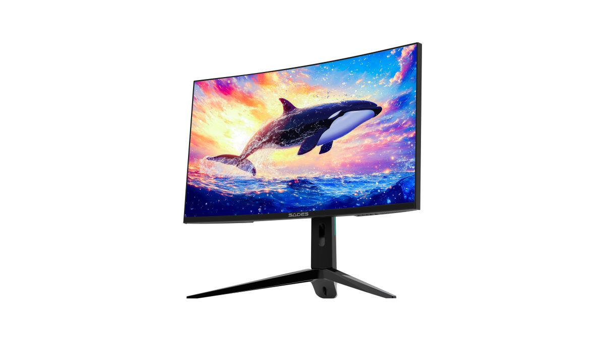 شاشة ألعاب منحنية Sades KL-Whale SA-C01Q27B، 27 بوصة، QHD (2K) 2560x1440، 180 هرتز، 1 مللي ثانية، HDMI 2.1، VA - أسود