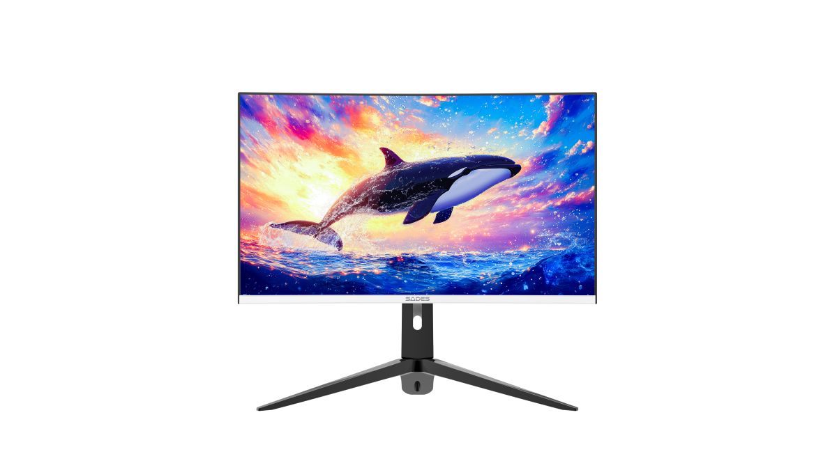 شاشة ألعاب منحنية Sades KL-Whale SA-C01Q27W، 27 بوصة، QHD (2K) 2560x1440، 180 هرتز، 1 مللي ثانية، HDMI 2.1، VA - أبيض