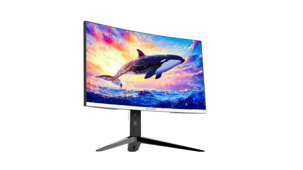 شاشة ألعاب منحنية Sades KL-Whale SA-C01Q27W، 27 بوصة، QHD (2K) 2560x1440، 180 هرتز، 1 مللي ثانية، HDMI 2.1، VA - أبيض