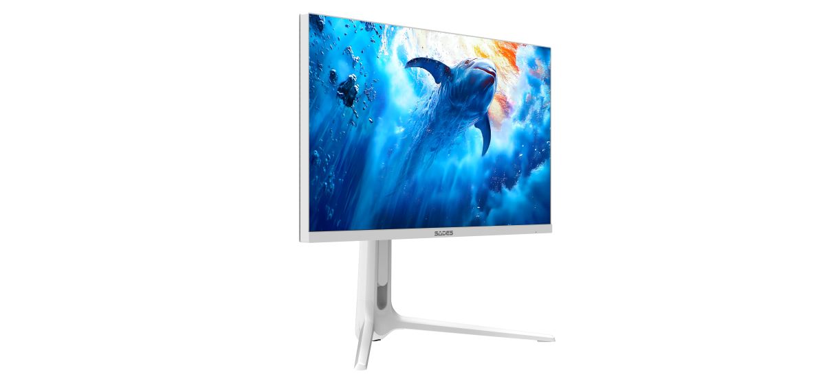 شاشة ألعاب مسطحة من Sades RS-Dolphin SA-F01U27، مقاس 27 بوصة، وضع مزدوج: UHD (4K) 3840x2160 160 هرتز / FHD 320 هرتز، 0.5 مللي ثانية، HDMI 2.1، IPS - أبيض