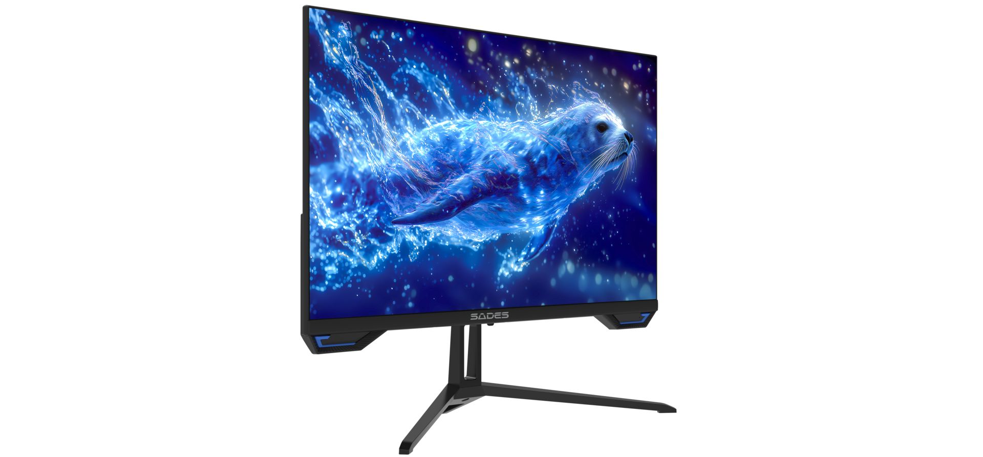 شاشة ألعاب مسطحة من Sades SL-Sealion-24 SA-F01F24B، 24 بوصة، دقة FHD 1920x1080، 120 هرتز، 1 مللي ثانية، HDMI 2.1، IPS - أسود