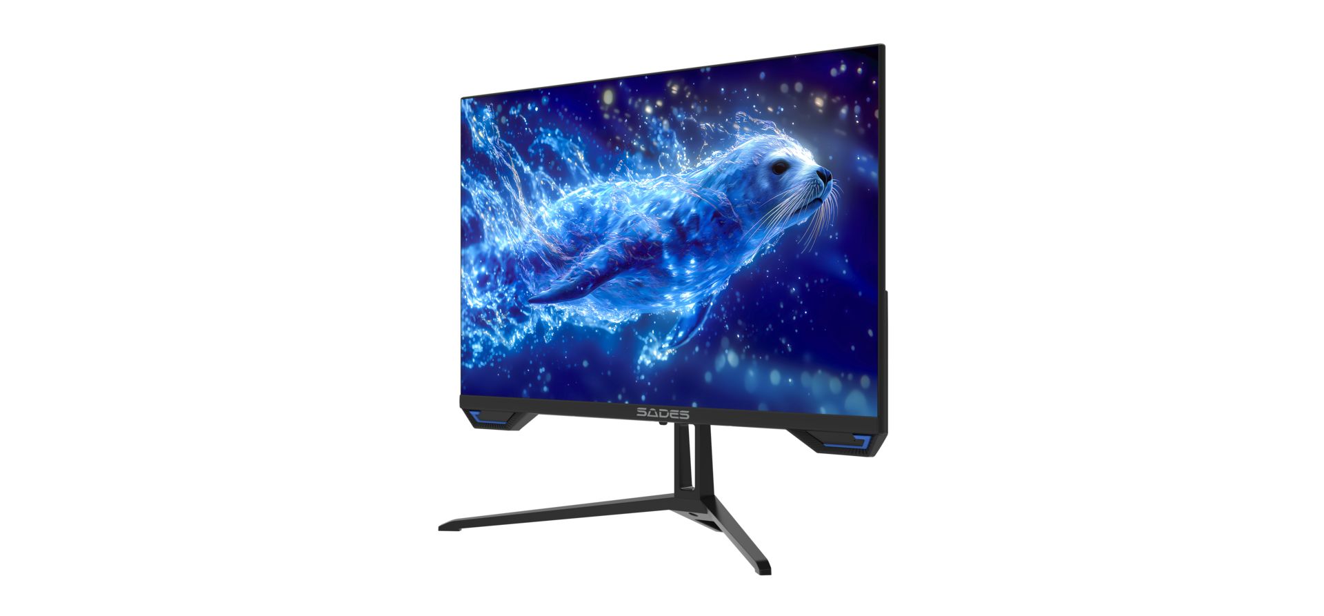 شاشة ألعاب مسطحة من Sades SL-Sealion-24 SA-F01F24B، 24 بوصة، دقة FHD 1920x1080، 120 هرتز، 1 مللي ثانية، HDMI 2.1، IPS - أسود
