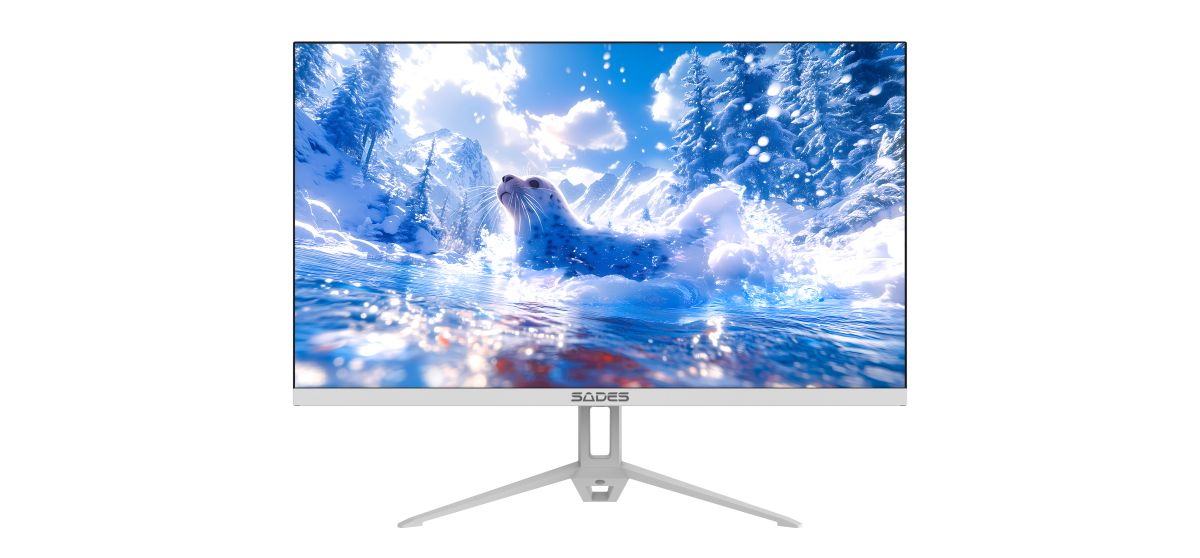 شاشة ألعاب مسطحة من Sades ST-Seal SA-F01F22W، 22 بوصة، دقة FHD 1920x1080، 120 هرتز، 1 مللي ثانية، HDMI 2.1، IPS - بيضاء