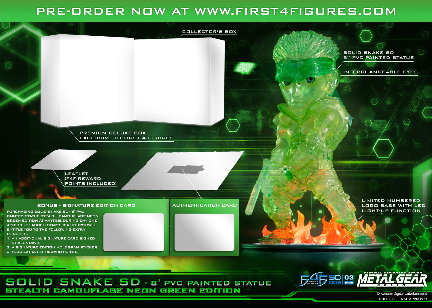 Solid Snake SD Stealth Camouflage Neon Green PVC Statue