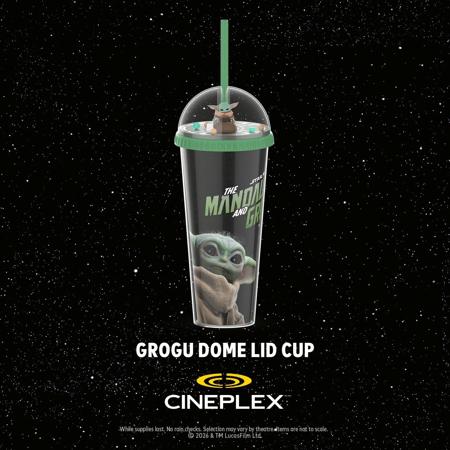 Star Wars - The Mandalorian & Grogu Dome Lid Tumbler Mugs Cineplex 