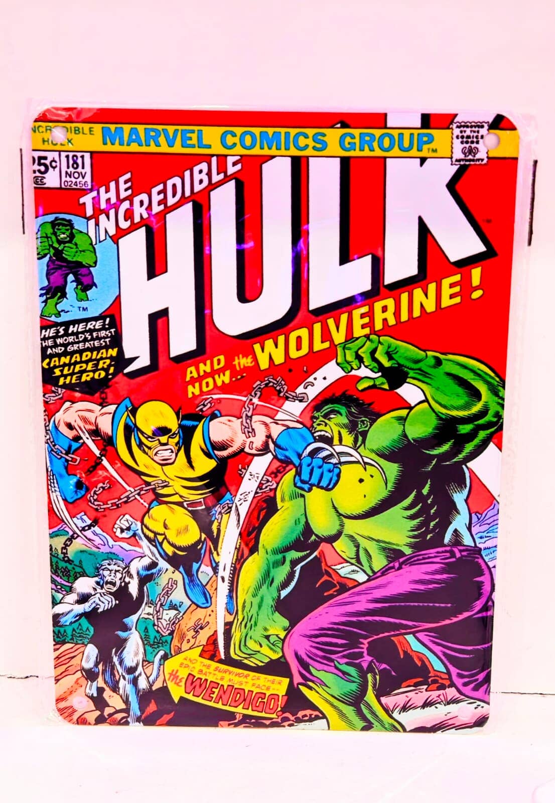 The Incredible Hulk & Wolverine Marvel Comic Metal Poster (14X20 CM) Posters Retro Games 