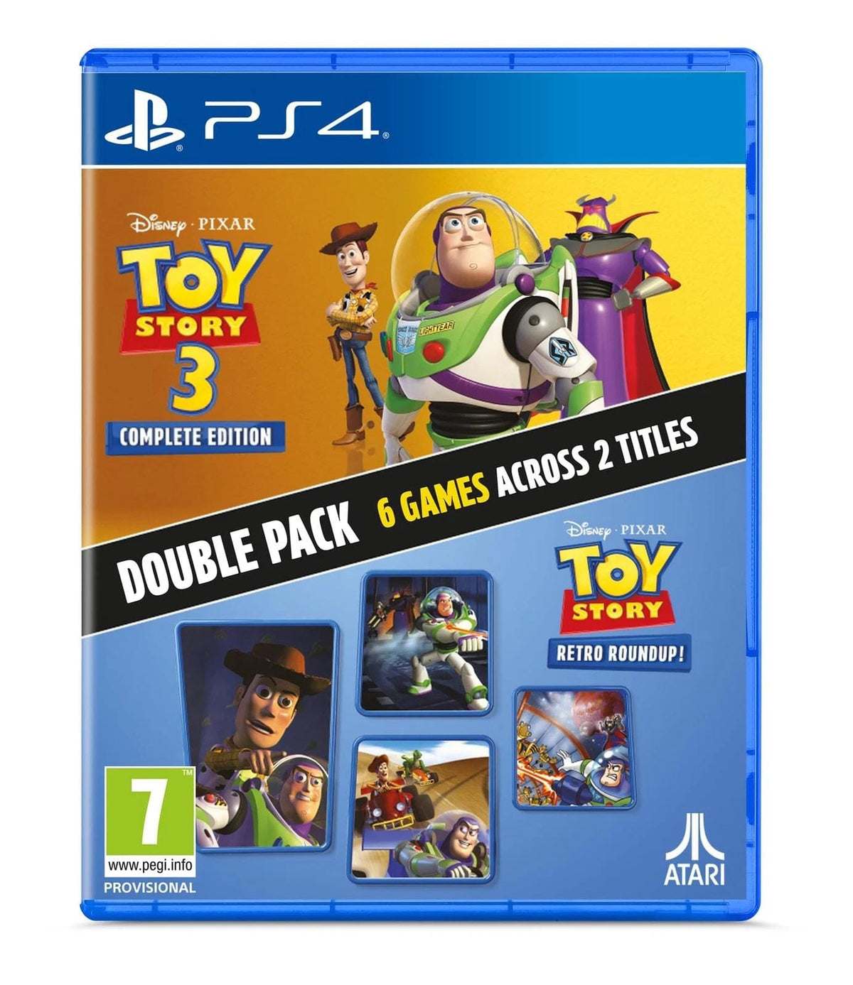 Toy Story Retro Roundup + Toy Story 3 Complete Edition Double Pack PS4 box (PriceCharting PAL)