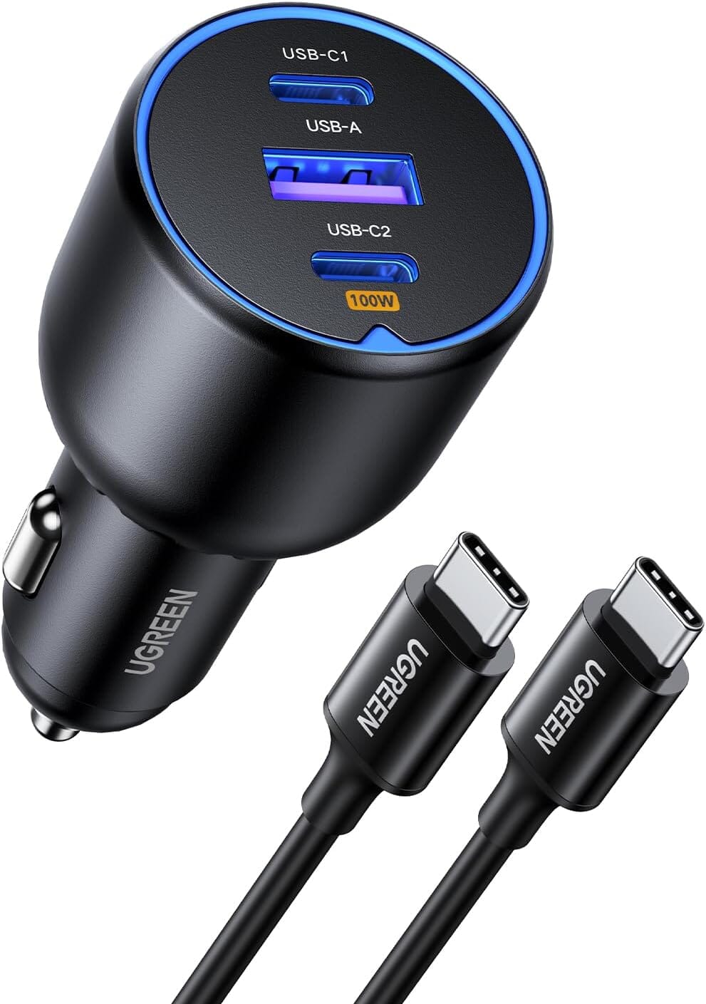 UGREEN 130W USB C Car Charger With A 100W Type C Cable Power Adapters & Chargers Ugreen 