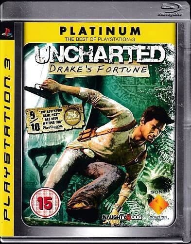 Uncharted: Drake's Fortune (Platinum) (R2) (No manual - Good Condition) - PS3 Video Game Software Sony 