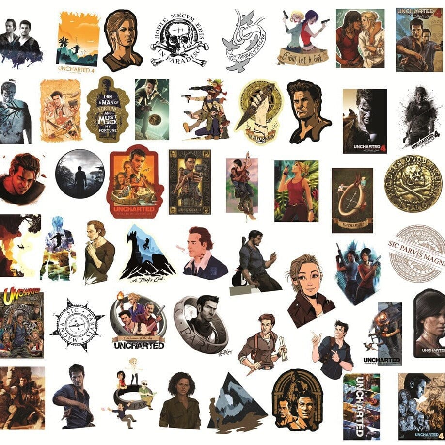 Uncharted Stickers (50pcs) Decorative Stickers Retro Games 
