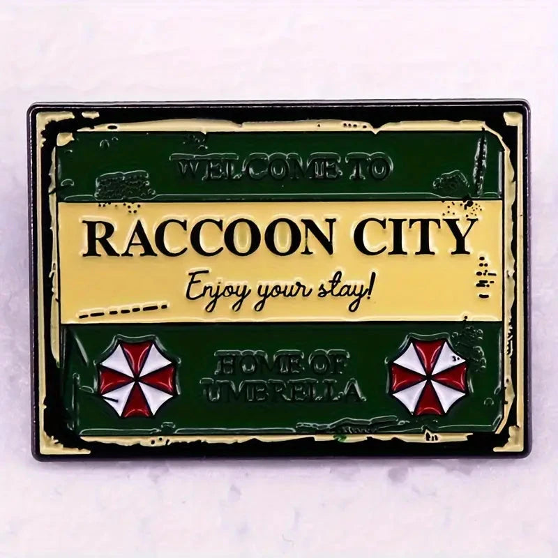 Welcome To Raccoon City Enamel Pin Video Game Console Accessories Retro Games 
