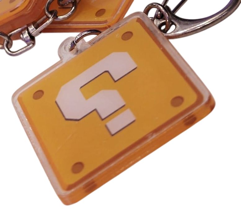 Yellow Question (Super Mario Bros.) - Acrylic Keychain Keychains Retro Games 