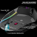 BENGOO KM-1 Wireless RGB Gaming Mouse with Honeycomb Shell - Black 