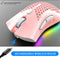 BENGOO KM-1 Wireless RGB Gaming Mouse with Honeycomb Shell - Pink 