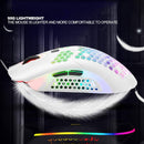 BENGOO KM-1 Wireless RGB Gaming Mouse with Honeycomb Shell - White 