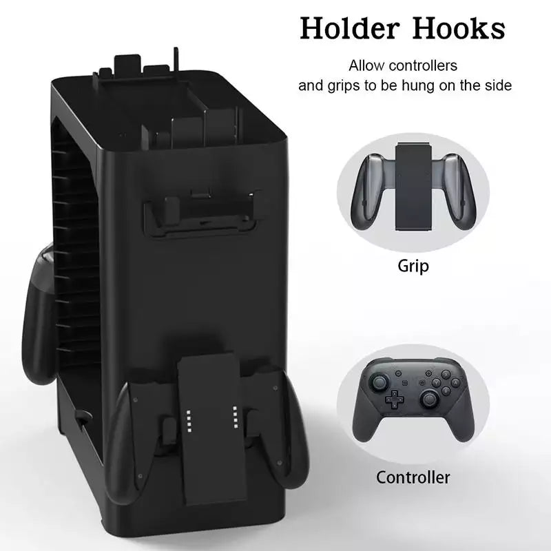 JYS MULTIFUNCTIONAL GAME STORAGE TOWER FOR NINTENDO SWITCH - Black Video Game Console Accessories JYS 