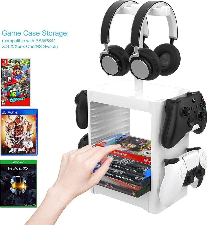 JYS Multifunctional Game Storage Tower - White Video Game Console Accessories JYS 