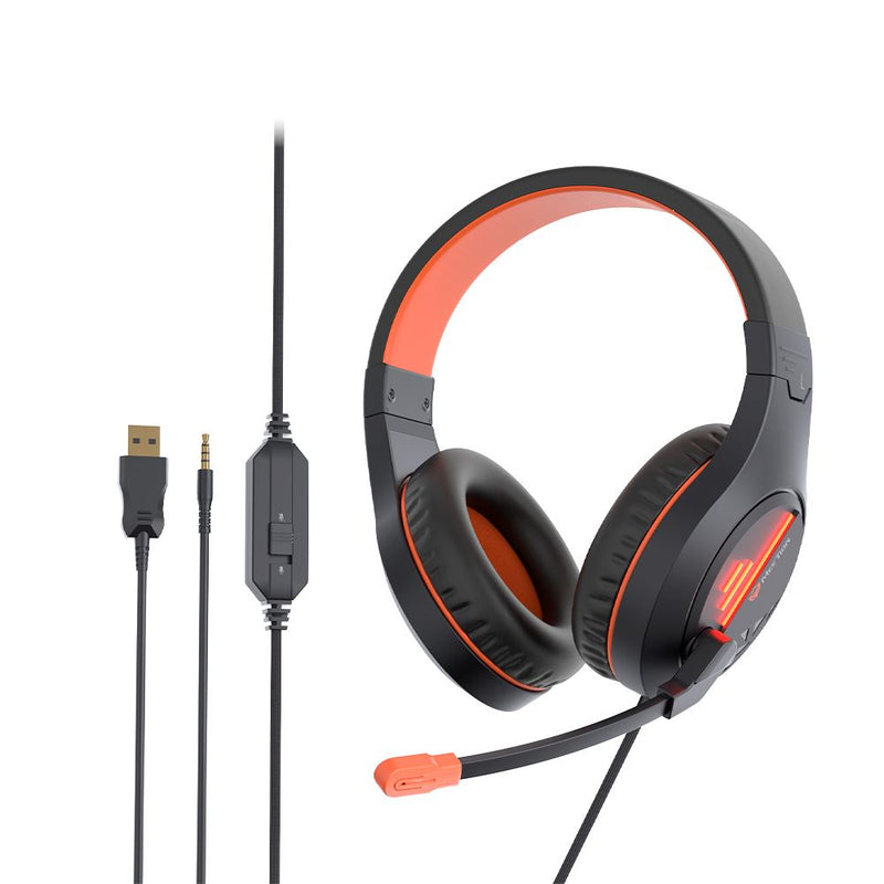 Meetion Stereo Gaming Headset with Mic Black Orange Lightweight Backlit HP021 Headphones & Headsets Meetion 