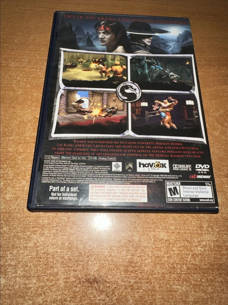 Mortal Kombat Shaolin Monks (R1)(Used CIB-Very Good) - PS2 Video Game Software Midway 