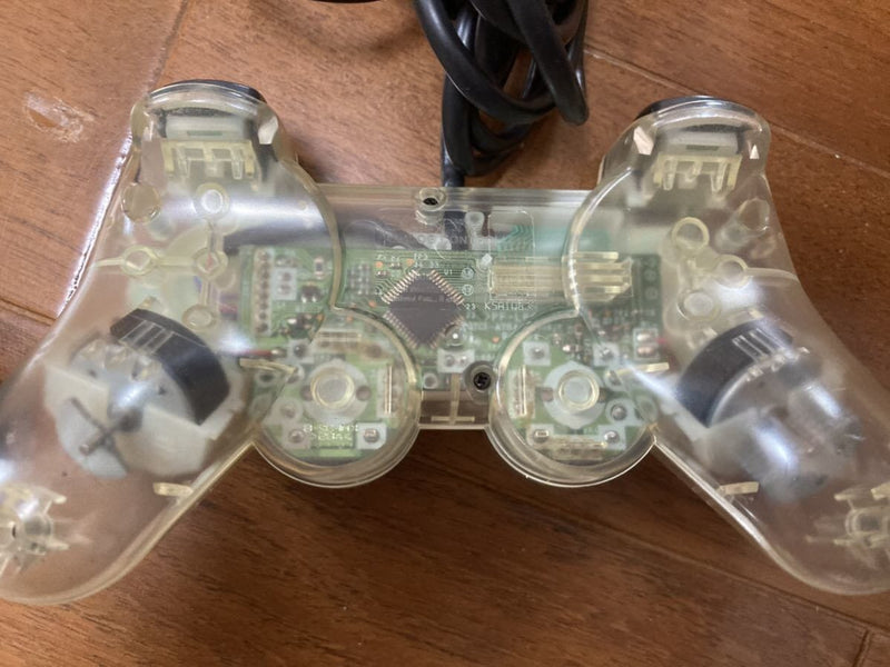 Original PlayStation 2 Dualshock Wired Controller (Used) - White Transparent Game Controllers Sony 