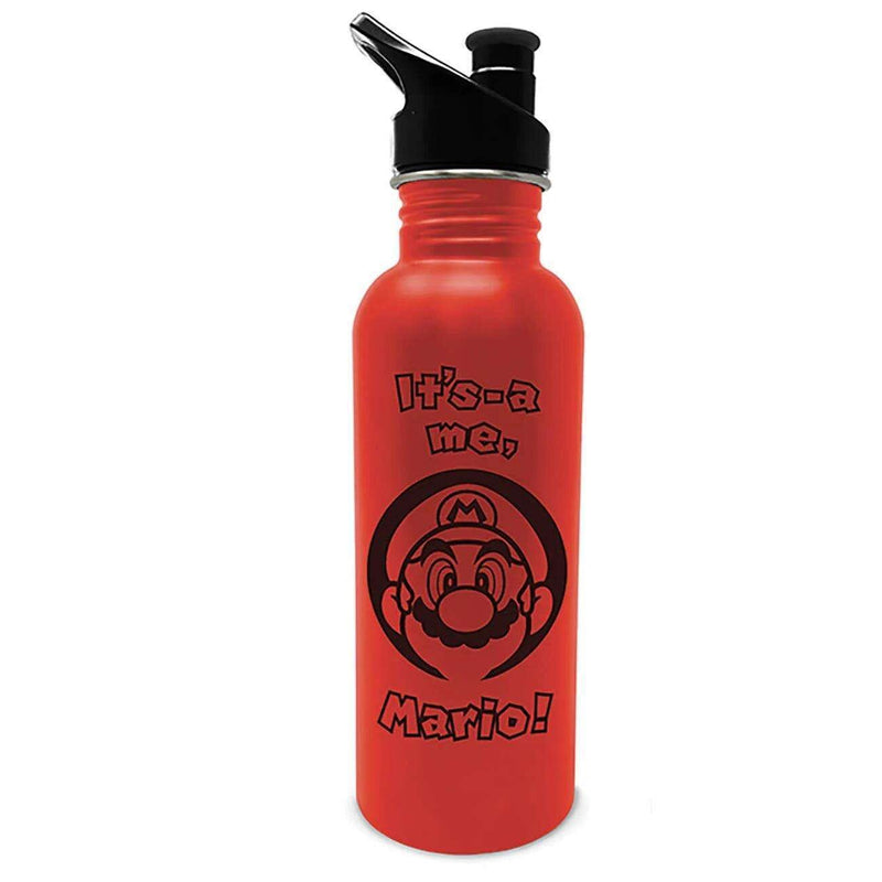 PMD METAL WATER BOTTLE: NINTENDO- SUPER MARIO IT'S-A ME, MARIO Video Game Console Accessories Pyramid 