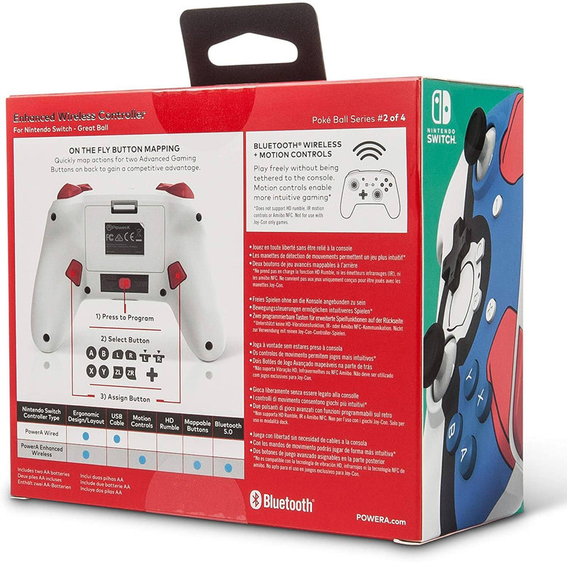 PowerA Enhanced Wireless Controller for Nintendo Switch - Pokemon Great Ball Game Controllers PowerA 