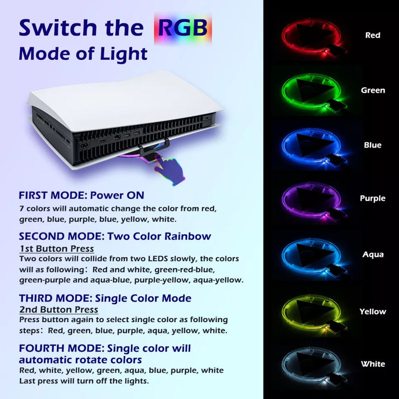 RGB LED base For PlayStation 5 Home Game Console Accessories Retro Games 
